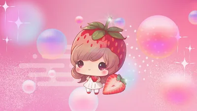 Berry Capped Girl Among Bubbles HD Wallpaper