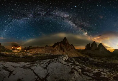 Milky Way Arch over the Dolomites HD Wallpaper