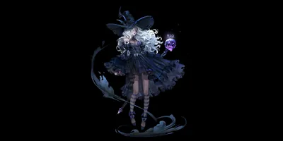 4K Ultra HD White Haired Witch with Skull and Enchanted Dress