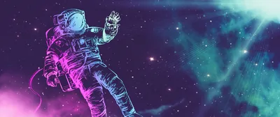 Astronaut Wallpaper 4K, Neon, Space suit, Stars, Light