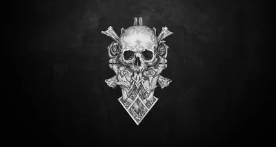 Skull and Dagger Chalk Emblem HD Wallpaper