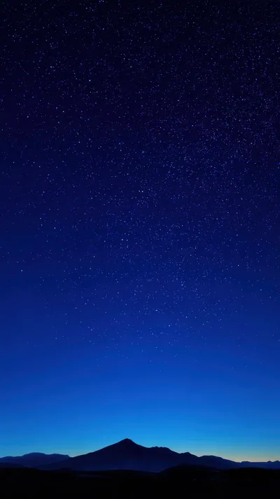 Starry Night Sky Over a Mountain Peak HD Phone Wallpaper