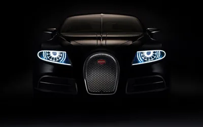 Bugatti Front End with Blue Halo Headlights HD Wallpaper