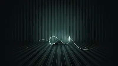 Glowing Wave Over Green Stripes HD Wallpaper