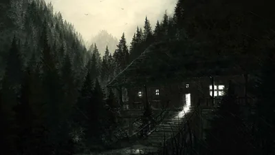 Wallpaper black & white, dark, horror, forest, mountains for mobile and desktop, sectio