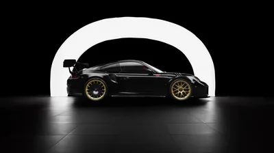 Race-Ready 911 Framed by a White Arch HD Wallpaper