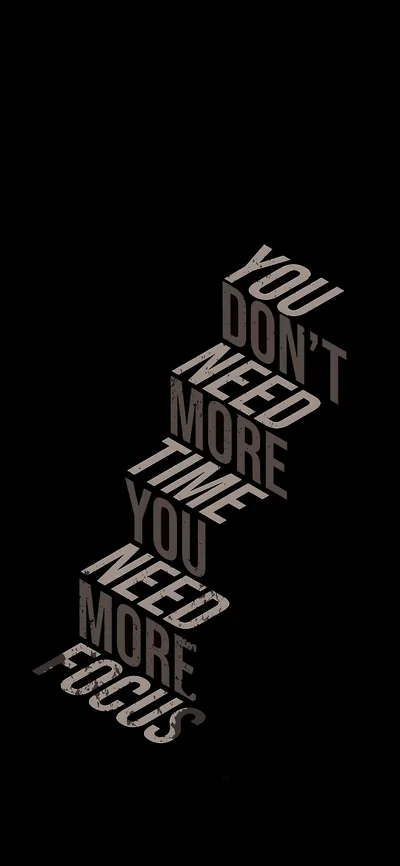 Focus, Time, Quote, Black Background, Typography 4K UHD Wallpaper for UltraHD Desktop