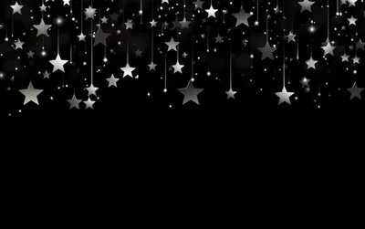 Grey Stars on Strings Above Black HD Wallpaper