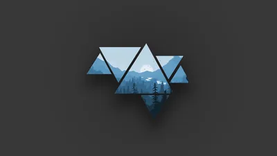 Minimalistic Mountains Dark Background