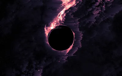 Black Hole with Purple Plasma HD Wallpaper