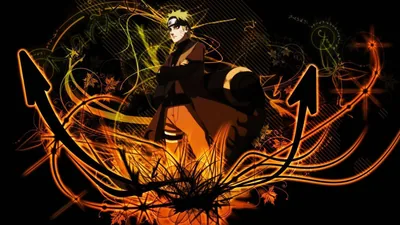 Orange Swirls Around a Dark Figure HD Wallpaper
