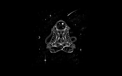 Astronaut Wallpaper 4K, Yoga, Meditation, Minimal art