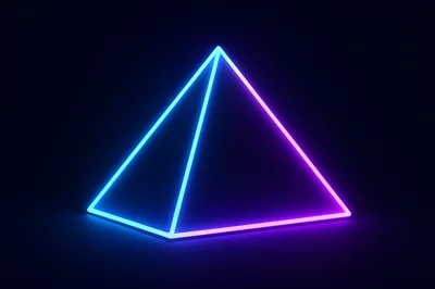 Blue and Purple Neon Pyramid HD Wallpaper