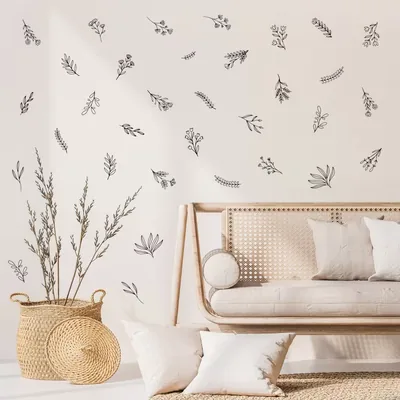 Black Floral Wall Decals Wall Stickers