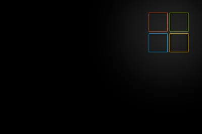 Outlined Colour Windows Logo on Black HD Wallpaper