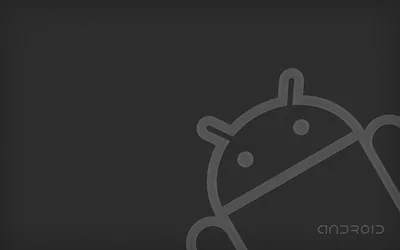 Android Robot Outline in Dark Grey HD Wallpaper