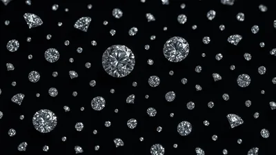 Scattered Diamonds on Black Velvet HD Wallpaper