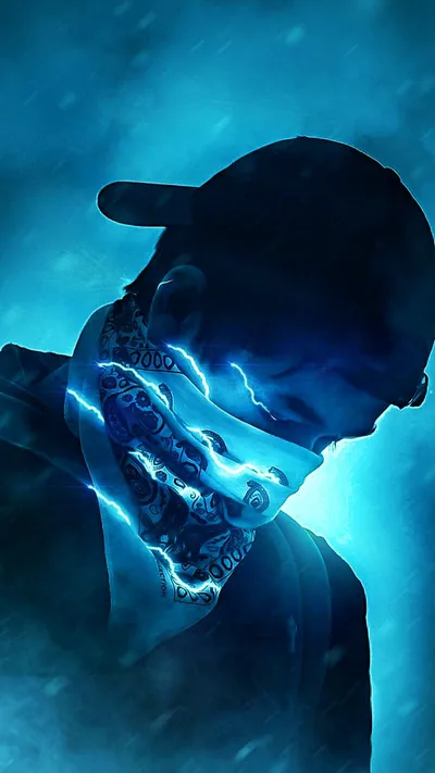 Boy in a Cap and Electric Blue Bandana HD Phone Wallpaper