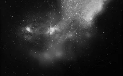 Grey Nebula Clouds in Monochrome HD Wallpaper