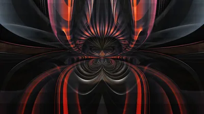 Symmetrical Red Fractal Bloom HD Wallpaper