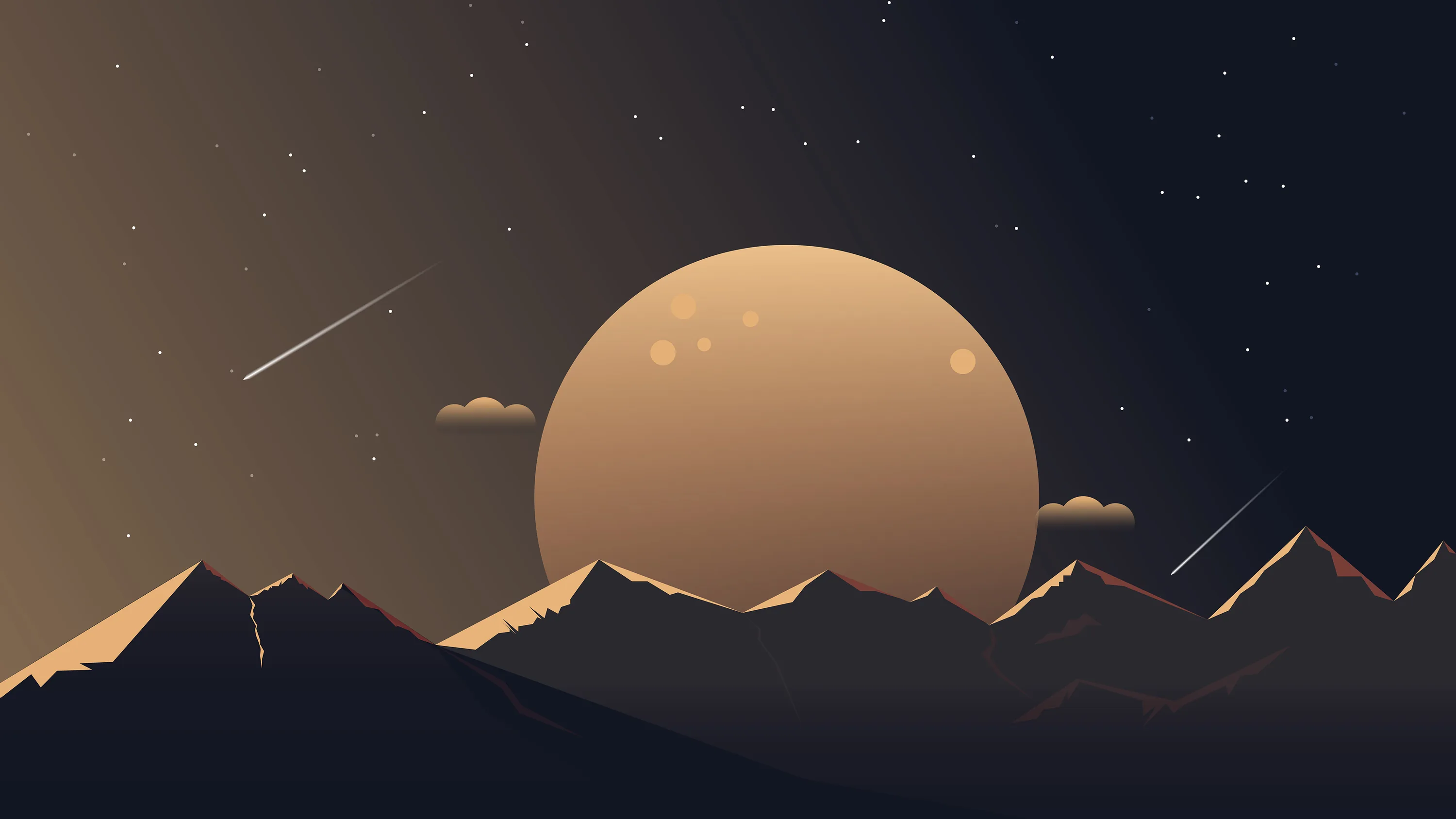 Minimalist Mountains Night 4k 4K, HD 4k Wallpapers, Images
