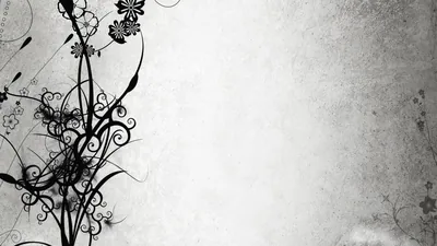 Floral Swirl Vines on Grunge Grey HD Wallpaper