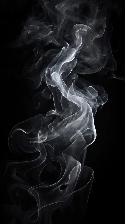 White Smoke Rising on Black HD Phone Wallpaper