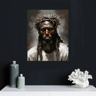 African Jesus Wallpaper Black Jesus With Locs Dreadlocks Framed Art