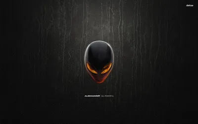 Alienware Alien Head Glowing Orange HD Wallpaper