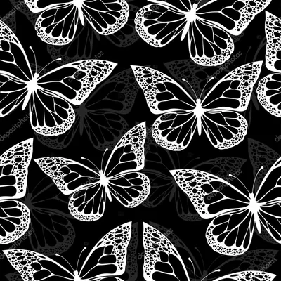 Black Butterfly Pattern Hd Vector Seamless Pattern With Pink Butterfly