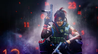 Operator with Twin Guns in Fog HD Wallpaper