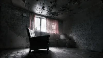 Abandoned Room with an Old Armchair HD Wallpaper