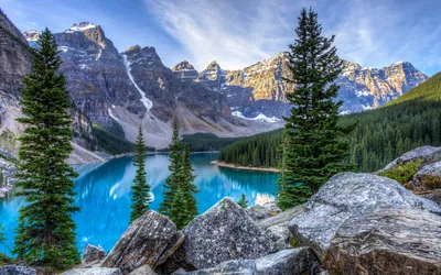Moraine Lake and the Ten Peaks HD Wallpaper