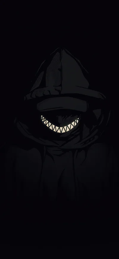 Hooded Figure with a Gold Grin HD Phone Wallpaper
