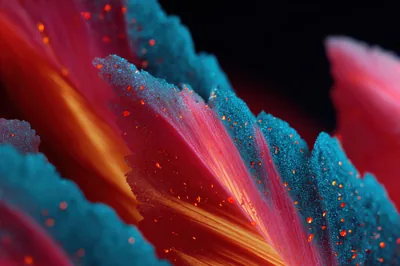 Frosted Petals Macro in Pink and Teal HD Wallpaper
