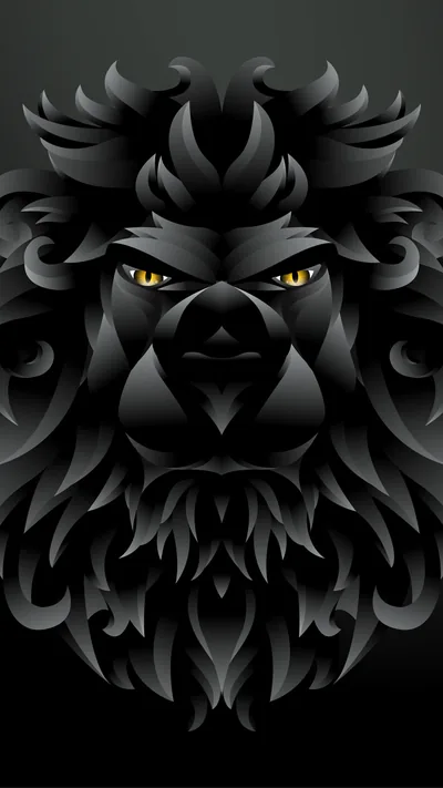 Dark Black Lion Illustration iPhone 6, iPhone 6S, iPhone 7, HD 4k Wallpapers