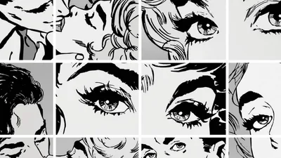 Comic Panel Eyes in Pop Art Style HD Wallpaper