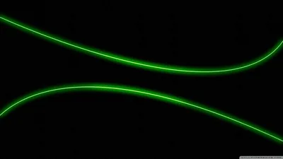 Two Green Neon Lines on Black HD Wallpaper