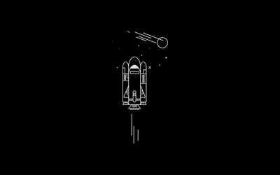 Line Art Space Shuttle Launch HD Wallpaper