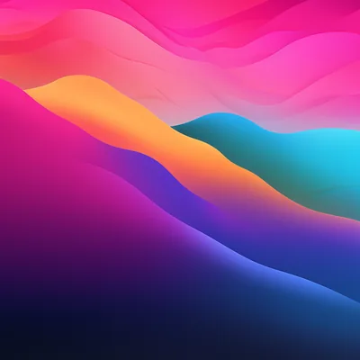 Colourful Abstract Hills in Pink and Blue HD Wallpaper