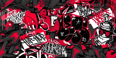 Graffiti Street Art in Red and Black HD Wallpaper