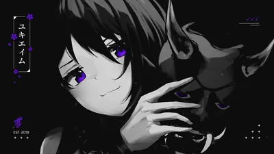 Ninja Anime Girl Oni Mask Monochrome Live Wallpaper MoeWalls