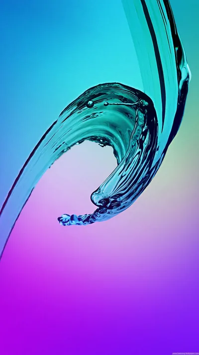 Water Splash Curl on Cyan and Purple HD Phone Wallpaper