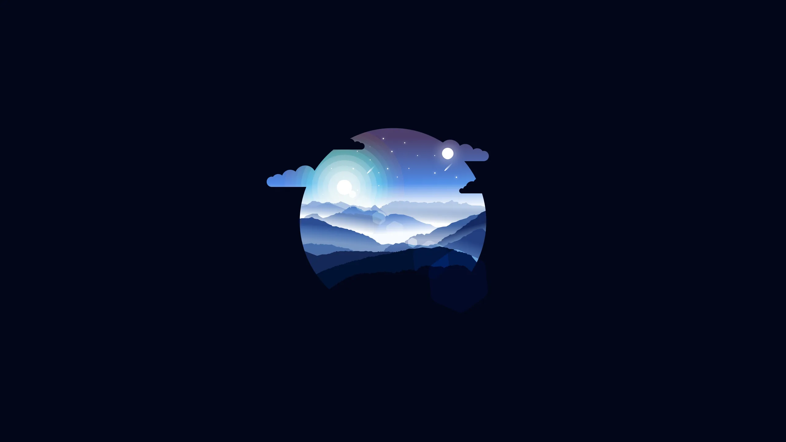 Serene Mountain Vista Minimalist HD Wallpaper
