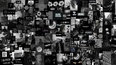 Tiled Monochrome Photo Moodboard HD Wallpaper