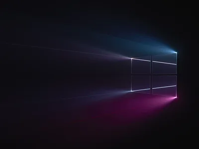 Windows 10 Logo in Blue and Pink Light HD Wallpaper