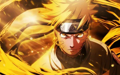 Yellow-Eyed Ninja in Chakra Flames HD Wallpaper
