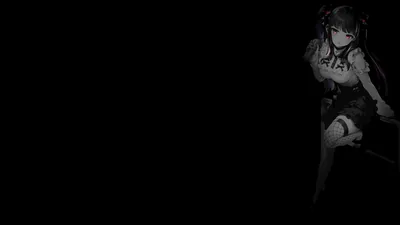 multi colored hair, anime girls, selective coloring, black background