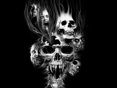 HD Dark Skulls Haunting Faces of the Night