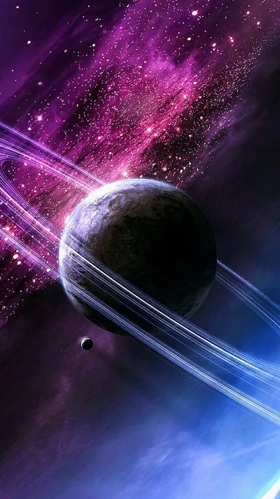 Light Trails Around a Dark Planet HD Phone Wallpaper